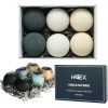 HZEX Bath Bombs, 6 Large Natural Charcoal Bathbomb Fizzes for