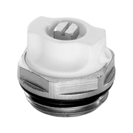 Schläfer 704611 | Bleed Valve for Radiators 1/2 Inch | Ventilation Heating | Multi-Point Valve with Source Washers | Nickel-Plated Brass with Rotating Plastic Head Drain Plug, 1/2 Inch