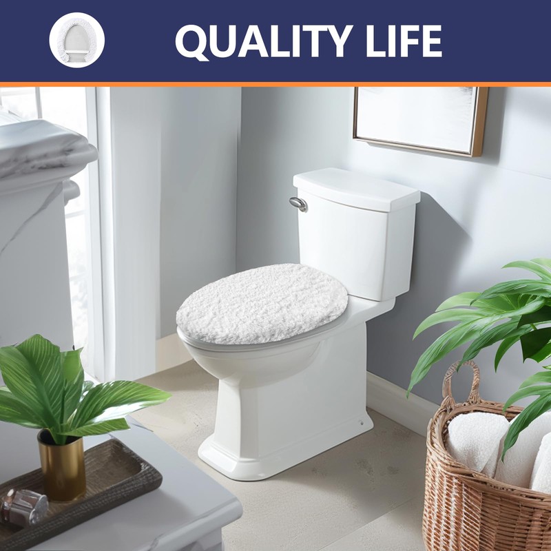 Baahrnom Microfiber Elongated Toilet Seat Cover 19.5"x 15" Machine Washable
