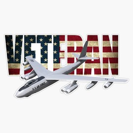 HOF Trading B-47 Stratojet USAF Bomber Plane Us Flag Airforce Veterans Vinyl Sticker Waterproof Decal Laptop Wall Window Bumper Sticker 5"
