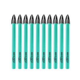 LEKOMESH Masonry Concrete Drill Bits Set - 10pcs 1/4Inch (6mm) Carbide Drill Bits Tip for Wood, Plastic, Masonry, Ceramic Tile, Concrete, Marble, Round Shank