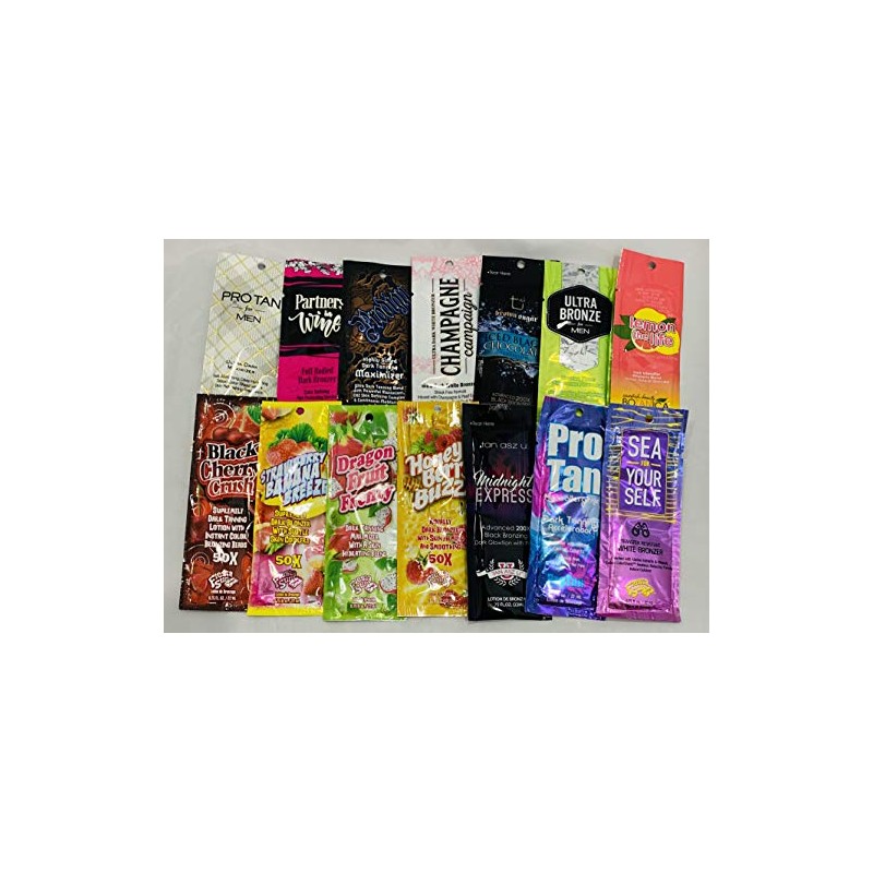 10 NEW ASSORTED INDOOR TANNING BED LOTION, Gluten Free PACKETS