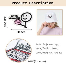 Funny Embroidered Iron on Patch, Hey You Dropped This Embroidered Patches, Humor Morale Patch Sew on for Clothing, Hats, Vests, Jackets, Backpacks