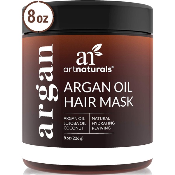 ArtNaturals Argan Oil Hair Mask - (8 Oz/226g) - Deep Conditioner - 100% Organic Jojoba Oil, Aloe Vera & Keratin - Repair Dry, Damaged Or Color Treated Hair After Shampoo - Sulfate Free