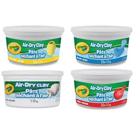 Crayola Air Dry Clay, Classic Colors, Bulk (4) Set of 2.5 lb. Resealable Buckets, Modeling Clay Alternative for Kids