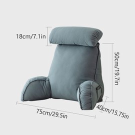 FEAW Reading cushion, TV cushion, back cushion with armrests, multifunctional back support, ideal for reading, can be used as a neck pillow, for relaxation
