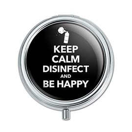 Keep Calm Disinfect and Be Happy Pill Case Trinket Gift Box