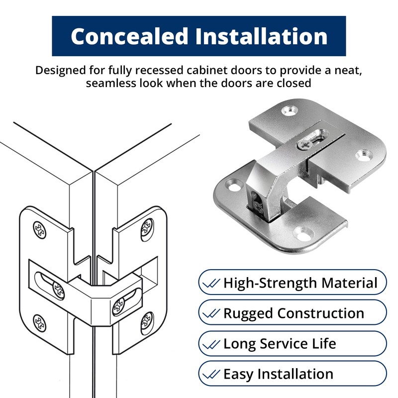 Adjustable Concealed Pie Cut Corner Hinge for Cabinet Door, Replacement