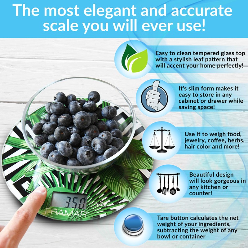 Framar Digital Food Scale and Digital Kitchen Scale, Gram Scale,