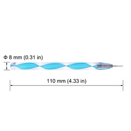 JUYA Fine Tip Quilling Tools 4 Count Pack Plastic Handle Stainless Steel Head 0.8mm (4 QT03-06T), Blue Handle