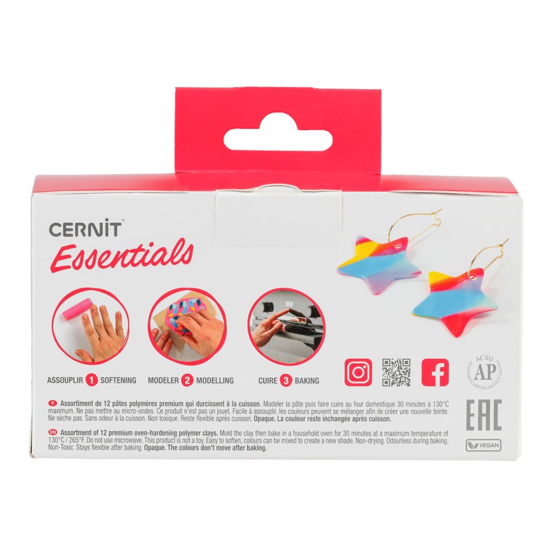 Cernit CEASS001C - Set of 12 Colours Oven Hardening Polymer