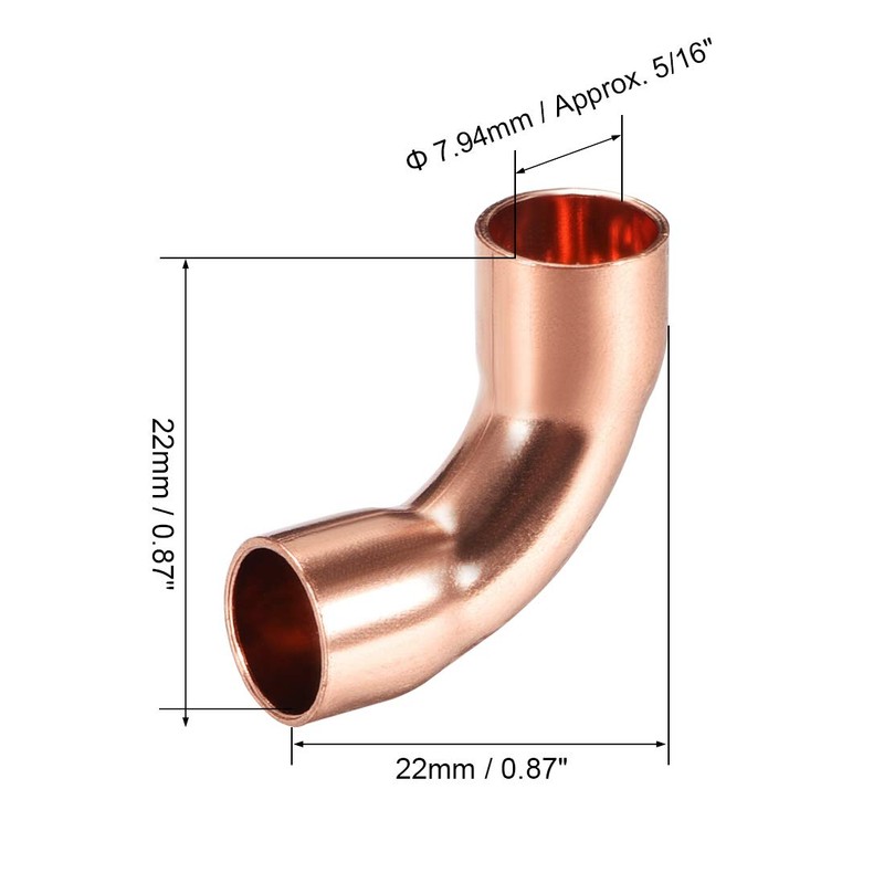 sourcing map 90 Degree Copper Elbow Copper Pipe Fitting Connector