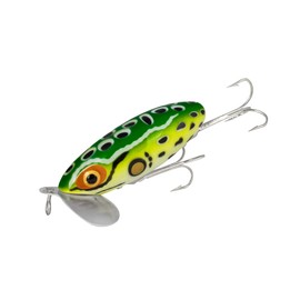 Arbogast Jitterbug Topwater Bass Fishing Lure - Excellent for Night Fishing, Freshwater Fishing Gear and Accessories, Leopard Frog, 3", 5/8 oz