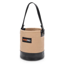 WISEPRO Canvas Mini Tool Bucket, 6 Inch Mini Tool Bag with Leather Reinforced,Organizers Bucket for Jobsite Carrying Nails,Bolts and Heavy Small Supplies