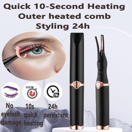 IFQUEEN 2pcs-2025 New Heated Eyelash Curler,Mini Electric Eyelash Curler,Portable USB lash Eyelash Curler Heat,Electric Eyelash Curler,Eyelash Makeup Tools for Women Girls Beauty Enthusiasts (White-Black)