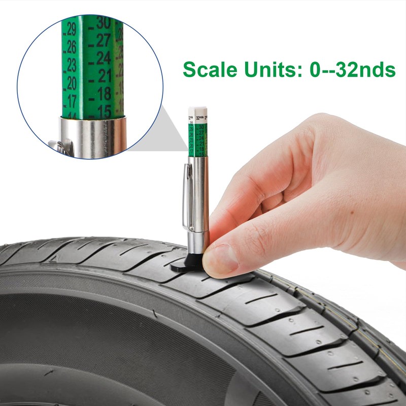 Yarlung 50 Pack Tire Tread Depth Gauge, Color Coded 32nds