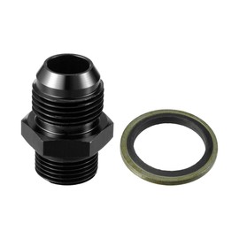 Hihaha Fuel Connector with Washer / Inner Fuel Line Male Flange Adapter for Cars M20x1.5 to 10AN Male Flange Adapter / 1 Set Black