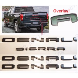 GMC OVERLAY 4PC Matte Black DENALI Sierra Emblem 2019+ GMC Sierra 1500 2500hd 3500hd