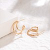 WEARON Double Hoop Earrings for Women Gold Stud 14K Gold
