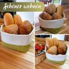 slowroom Bread Basket Made of Cotton, Naturbaumwolle, Olive Pattern 12.5