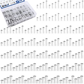 Waltool 312Pcs M2.5 M3 M4 M5 M6 M8 × 10mm 14mm 20mm 25mm Solid Aluminum Brazier Head Rivets, Round/Dome Head Rivet for Aircraft Trailer Boat Building