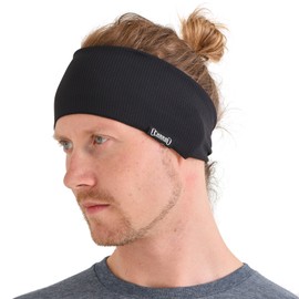 CHARM Sports Headband Mens Sweatband - Hairband Womens Yoga Crossfit Casualbox Black
