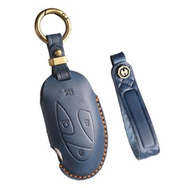 Ysbxitu Key Case Car Key Cover Protective Case Leather Accessories Compatible with Hyundai Ioniq 5 6 KONA SX2 Grandeur GN7 2023 2024 Car Key Bag Key Cover 5/7 Buttons, 5-button blue