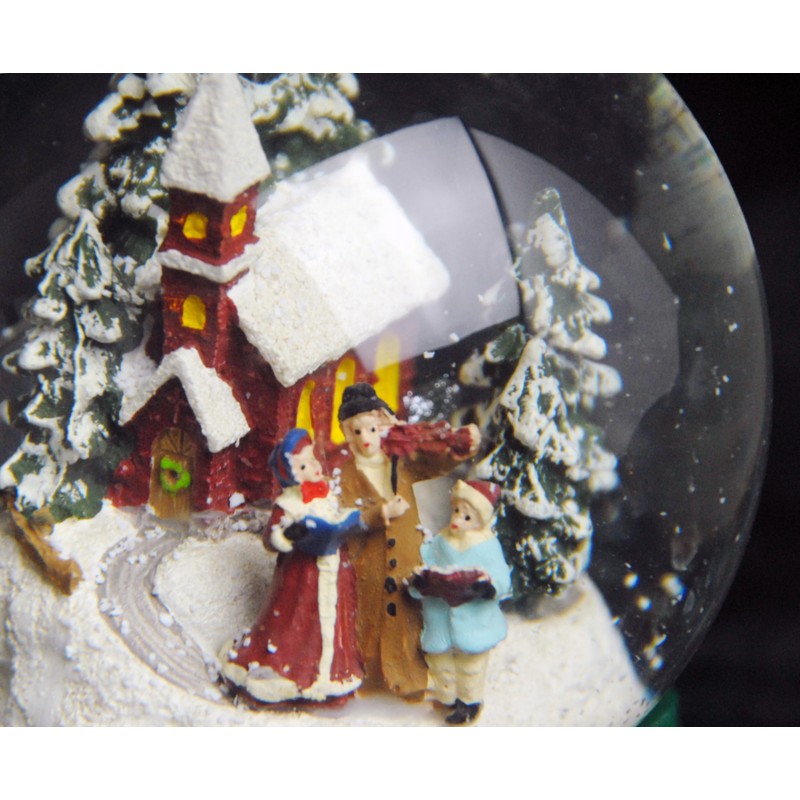 Nostalgie-Schneekugel Romantischer Winterspaziergang Spieluhr Winter Wonderland 10cm Durchmesser * 20224