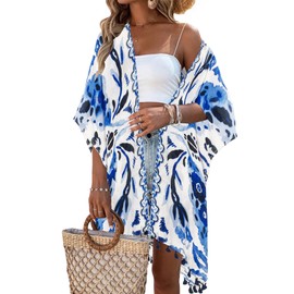 Beautiful Nomad Women's Kimono Swimsuit Coverups Beach Floral Casual Cardigan Bathing Suit Cover Up for Summer Swimwear
