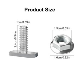 Hammer Head Screws M10 x 25, 20 Pieces Hammer Head Screws Set, Flange Nuts Hammer Head Screws Set for Anchor Rail Screws, Greenhouse Stainless Steel Photovoltaic and Solar Mounting (M10)