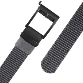 moonsix Ratchet Belt for Men, No Hole Adjustable Military Nylon Web Belt with Automatic Slide Buckle,Dark Grey