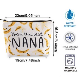 Nana Gift Nana Makeup Bag Grandma Gift Nana Zipper Pouch Funny Nana Makeup Bag Bananas Theme Gift Grandma Cosmetic Bag (Nana Bag ca)