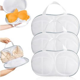 KU BH Laundry Net for Washing Machine, 14.5 cm x 29 cm, Pack of 3, Durable Mesh Laundry Bags for Laundry Bag, Wash Bag with Hidden Zip, Reusable Bra Net for Washing Machine