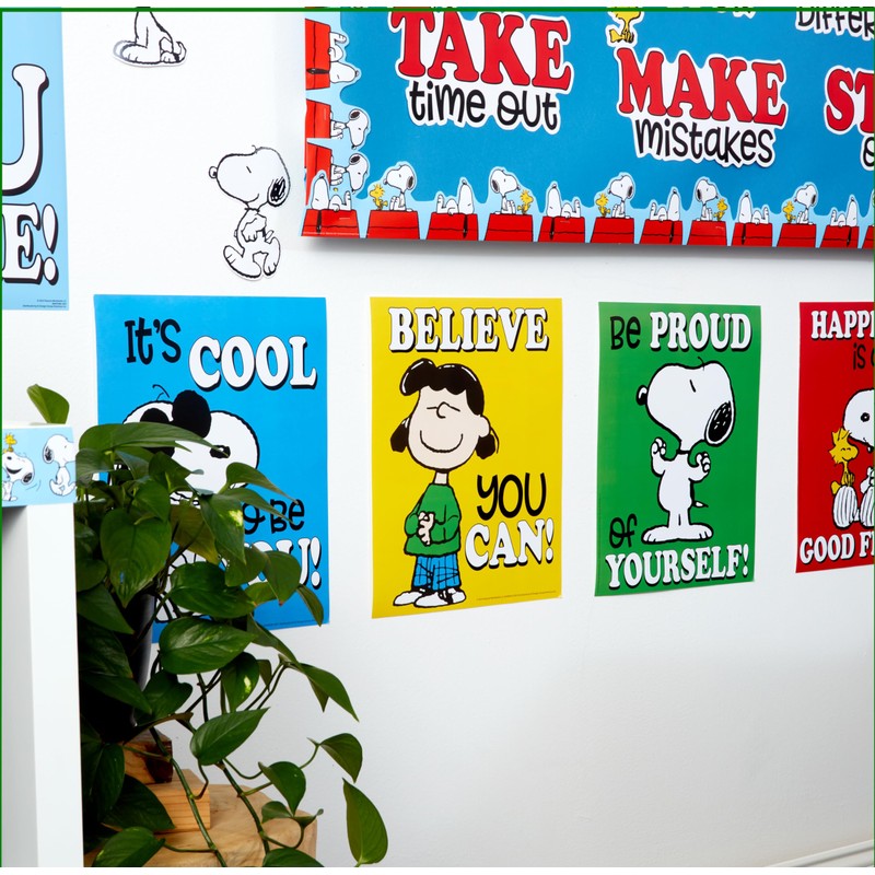 Eureka Peanuts Mini Classroom Poster Set for Teachers, 11" x