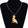 YAYAKO Stainless Steel Golden Retriever Dog Necklace Chain Pendant 18K