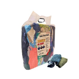 SupremePlus Recycled Color Terry Cloth Towel Rags – Shop Cleaning Towels in Bag and Wipe Supplies, Paint, Dish, & Car, Grab Absorbent Handy Wipes for All Wiping Work (10 lbs. Bag)