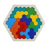 Wooden Hexagon Puzzle Tangram Toy Puzzle Montessori Learning Toy for