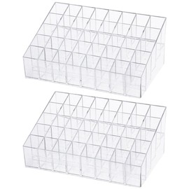 EXCEART - Soporte organizador de maquillaje, 2 unidades, 40 rejillas, soporte para lápices labiales, acrílico transparente, para lápiz labial, organizador de lápices labiales y estuche de