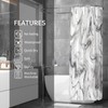 Gibelle Grey Abstract Marble Shower Curtain, Waterproof Fabric, 72x84