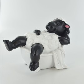 Comical Sheep In The Bath Figurine