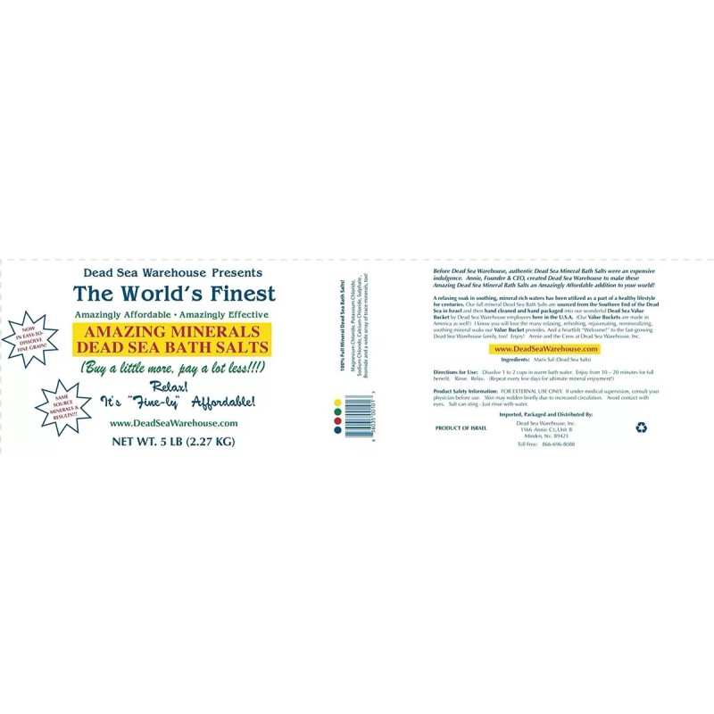 Dead Sea Warehouse-amazing Minerals Sales De Baño Del Mar Mu