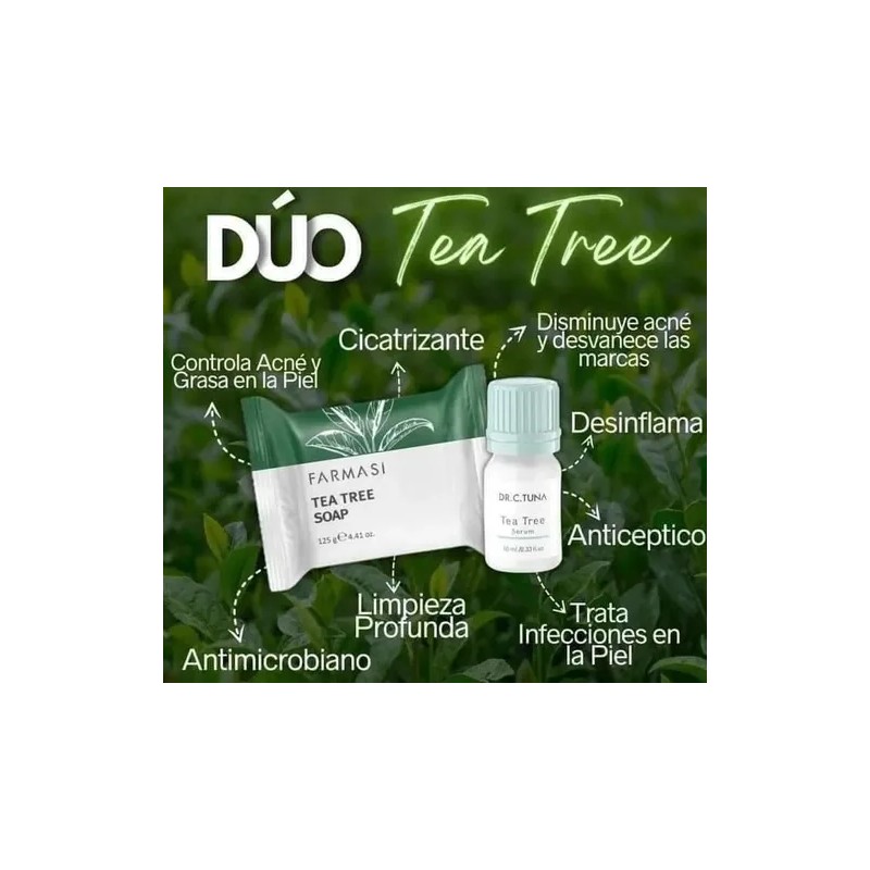 Tonico/sérum/jabón Tea Tree/control Acné/grasa/farmasi