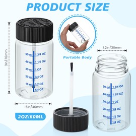 Mumufy 60 Pcs Touch up Paint Bottles with Brush and Lid Empty Touch up Bottle with Mixing Balls 2 oz Fluid Capacity Leftover Paint Container for Car Scratches Repair (Clear)