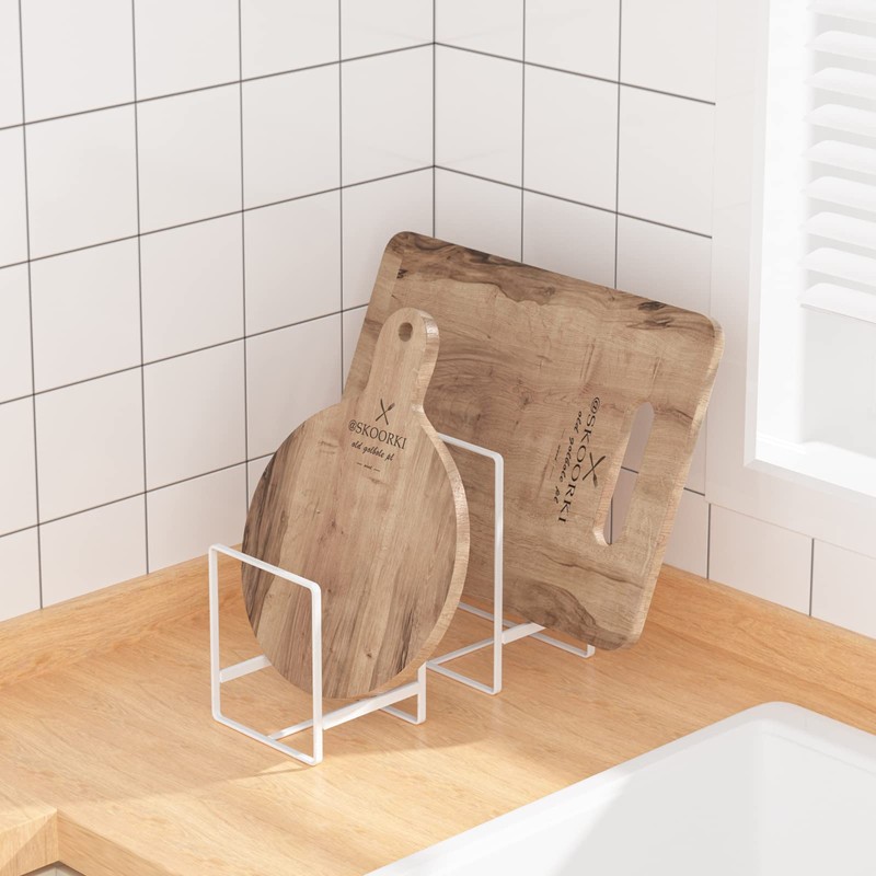 Hikinlichi 2 Pack Plate Holders Organizers Upright Cabinet Dish Drying