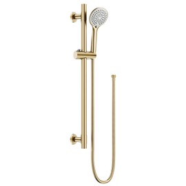 VBFF Shower Slide Bar Handheld Shower Head with Hose, 5-Function Hand Shower with Wall Mount, shower slide bar, adjustable height shower head (Brushed Gold)