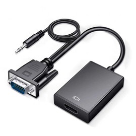 VGA Converter HDMI Converter Male to Female 1080P 60Hz Band Audio Power Transfer Line VGA to HDMI (Not Reverse Direction), Compatible with PC HDTV Projector, Windows XP/7/8/10, Mac OS and More