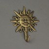 Set of 3 Decorative Cast Iron Sun Face Hooks -