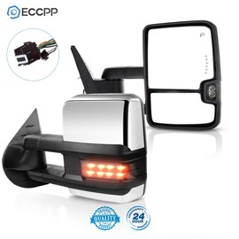 ECCPP fit for Chevy Towing Mirrors for GMC Power Heated LED Turn Arrow Signal Reverse Light Tow Mirrors for 2008-2013 for Chevy for Silverado for GMC for Sierra 2007 for Silverado New Body Style