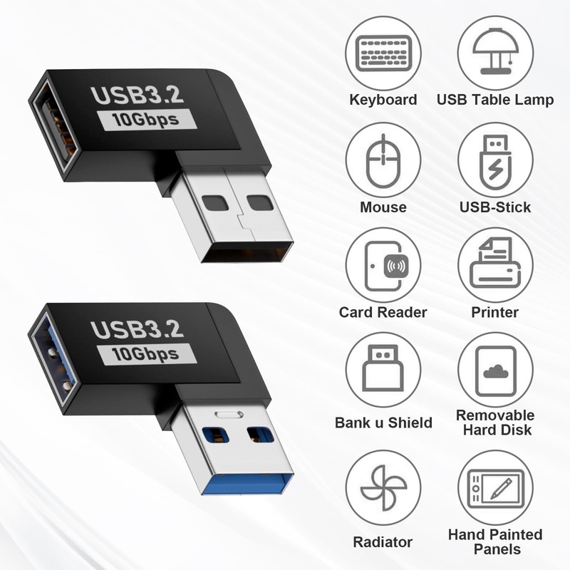 4 x USB Angled Connector 90 Degree USB 3.2 Angle