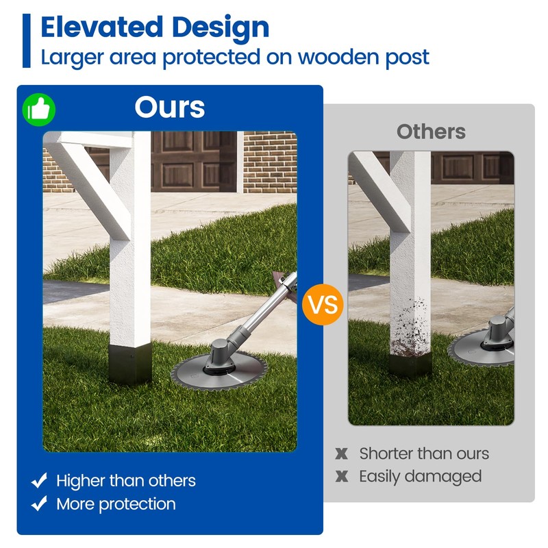 Muzata 4Pack Adjustable Fence Post Protector Range 3.5" to 6"